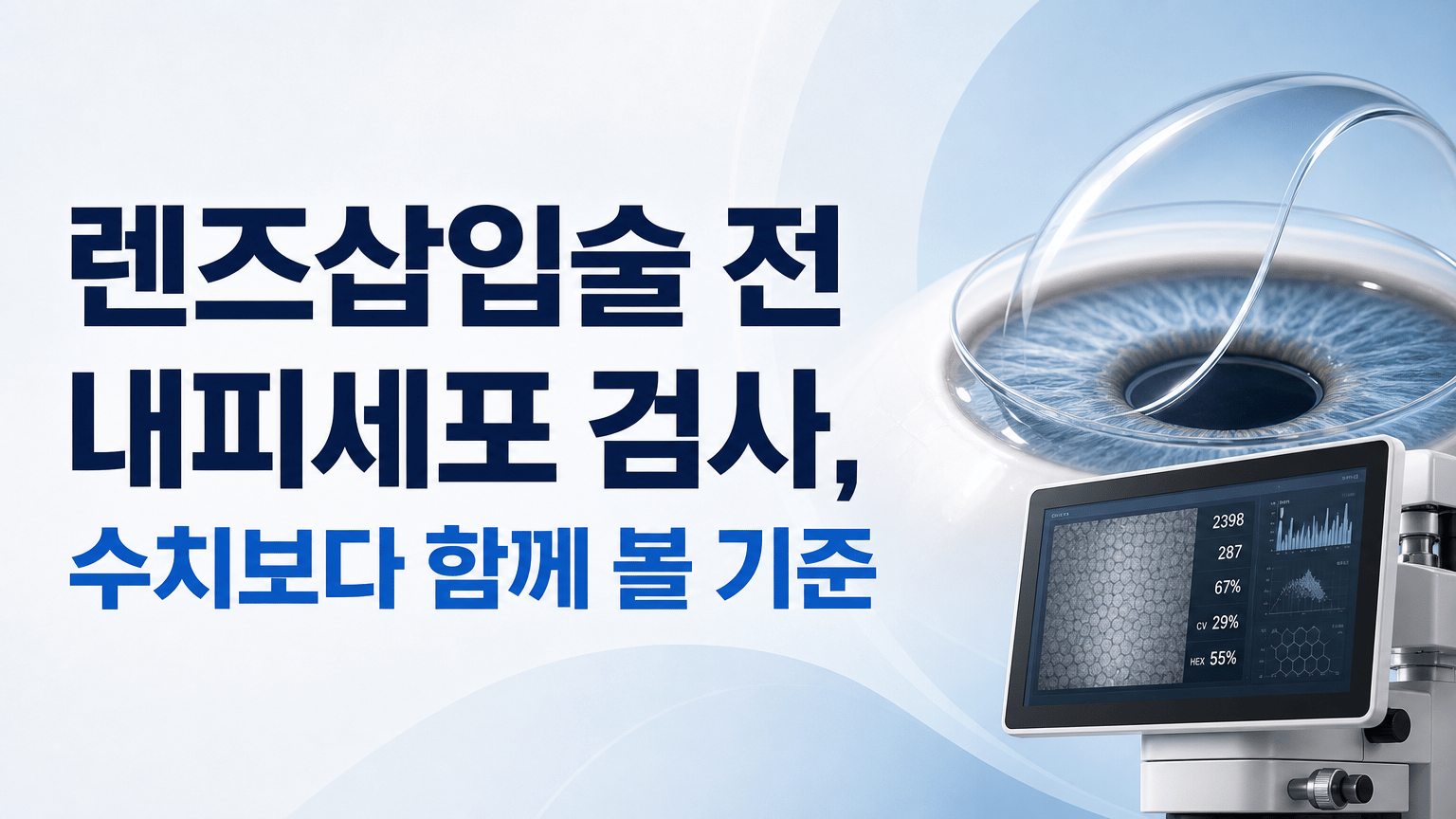 렌즈삽입술 전 내피세포 검사, 수치보다 함께 볼 기준
