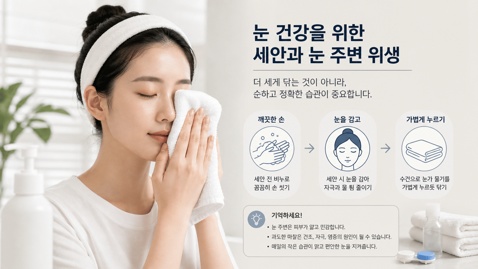 눈 건강을 지키는 세안과 눈 주변 위생, 매일 확인할 기준
