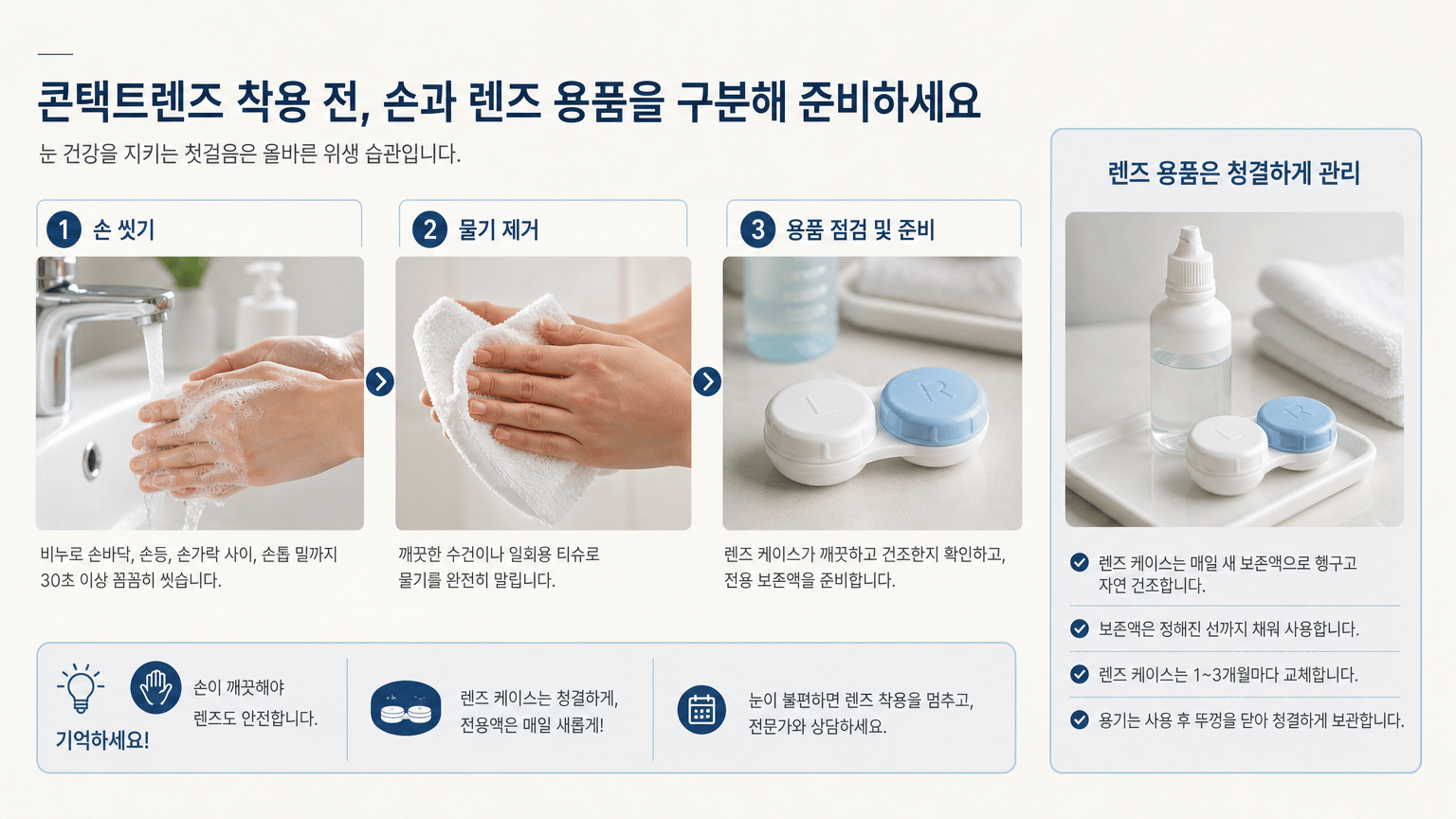 눈 건강을 지키는 세안과 눈 주변 위생, 매일 확인할 기준