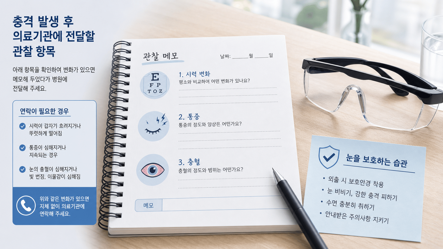 렌즈삽입술 후 눈 비비기와 충격을 피하는 생활관리 기준