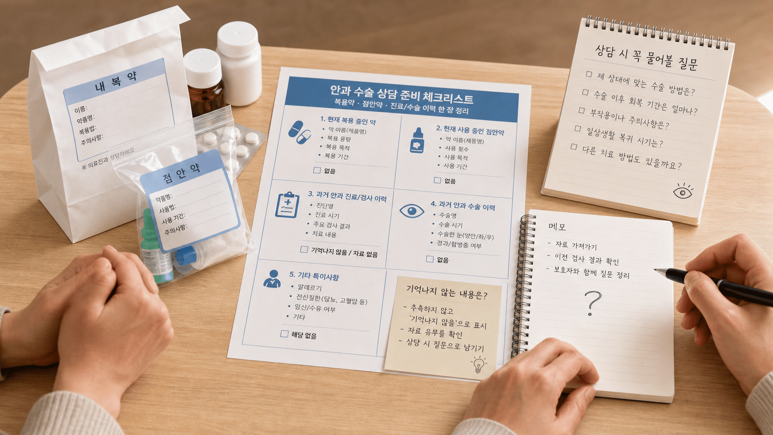 안과 수술 상담 전 복용약과 진료 이력, 한 장으로 정리하는 법