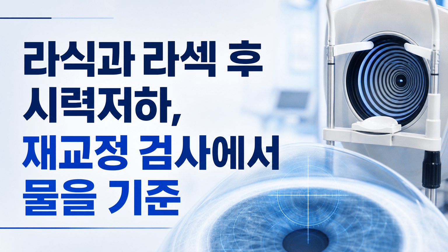 라식과 라섹 후 시력저하, 재교정 검사에서 물을 기준